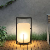 Nordic Outdoor Floor Lantern Light Solar Opal Glass for Pathway