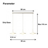 Modern White Glass Pendant Lights Dimmable for Dining Rooms