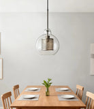 Modern Clear Glass Pendant Light Brass Dimmable for Dining Room