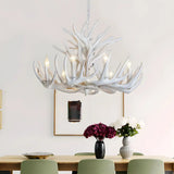 Mid Century Deer Antler Pendant Light Height Adjustable for Dining Room