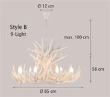 Mid Century Deer Antler Pendant Light Height Adjustable for Dining Room