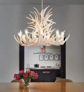 Rustic White Deer Antler Chandelier for Dining Room