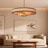 Japandi Fabric Pendant Light Dimmable for Dining Room