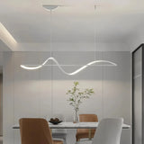 Contemporary Wave Pendant Light Metal Dimmable for Dining Room