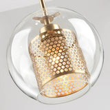Industrial Glass Light Pendants with Round Spheres