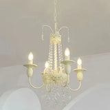 Antique White Crystal Chandelier for Living Room, Anti-Glare