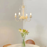 Antique White Crystal Chandelier for Living Room, Anti-Glare