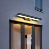 Modern Rectangular Outdoor Wall Light IP65 Motion Sensor Black for Porch