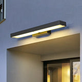 Modern Rectangular Outdoor Wall Light IP65 Motion Sensor Black for Porch