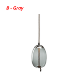 Post Modern Jute Rope Multi Light Glass Pendant