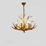 Rustic Deer Antler Chandelier With Anti Glare Lighting for Living Rooms