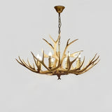 Rustic Deer Antler Chandelier With Anti Glare Lighting for Living Rooms