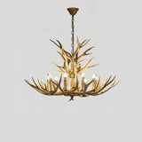 Rustic Deer Antler Chandelier With Anti Glare Lighting for Living Rooms