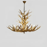 Rustic Deer Antler Chandelier With Anti Glare Lighting for Living Rooms