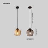 Nordic Geometric Ribbed Glass Pendant Light for Dining Room