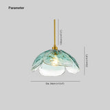 Modern Blue Glass Petal Pendant Light for Bedroom