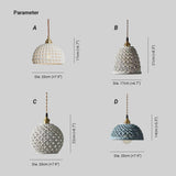 White Modern Pendant Light Grid Ceramic Design