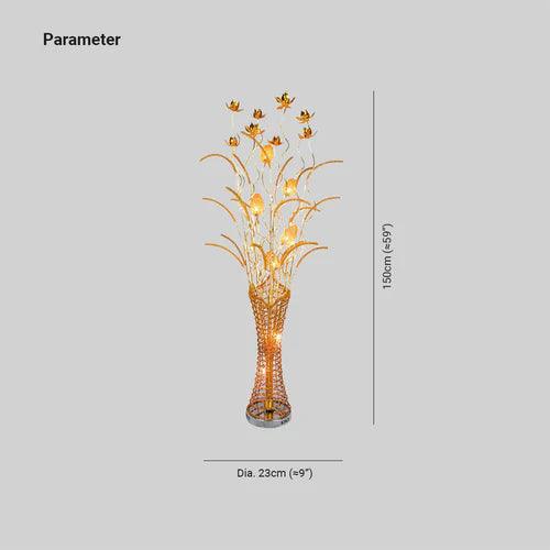 Golden Metal Vase Shape Living Room Floor Lamp - Clowas