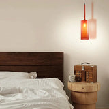 Modern Cylinder Glass Pendant Light for Bedside