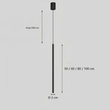 Minimalist Bedside Long Pendant Light Metal Dimmable for Bedside