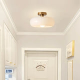 Bauhaus Retro Glass Flush Ceiling Light for Hallways