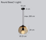 Modern Double Glass Pendant Light Dimmable for Dining Room