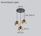 Modern Double Glass Pendant Light Dimmable for Dining Room