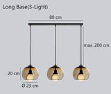 Modern Double Glass Pendant Light Dimmable for Dining Room
