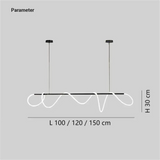 Modern Curved Linear Pendant Light Dimmable for Dining Room
