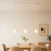 Modern White Glass Pendant Light Dimmable for Dining Rooms