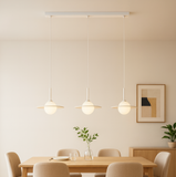 Modern Corrosion-Resistant Saturn 3-Light Glass Pendant Light for Dining Room