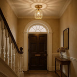 Modern Hallway Semi Flush Ceiling Light Crystal LED