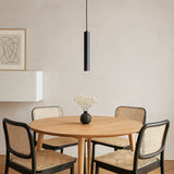 Cylinder Pendant Light Minimalist Black Dimmable Metal for Dining Room