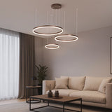 Modern Multi Ring Pendant Light Dimmable in Metal for Living Rooms