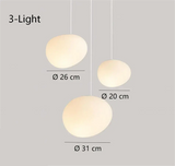 Nordic Pebble Pendant Light White Dimmable for Dining Room