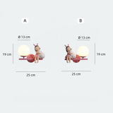 Dimensions of the cartoon girl children's wall light