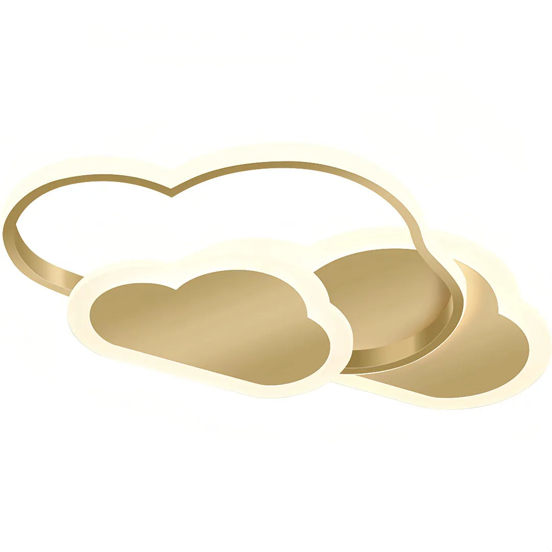 Front view of a cloud flush ceiling light for children