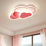 Cloud-shaped LED ceiling light switched on in a child’s bedroom