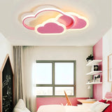 Front view of a cloud flush ceiling light for children