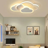 White cloud-shaped flush LED ceiling light for a children’s bedroom