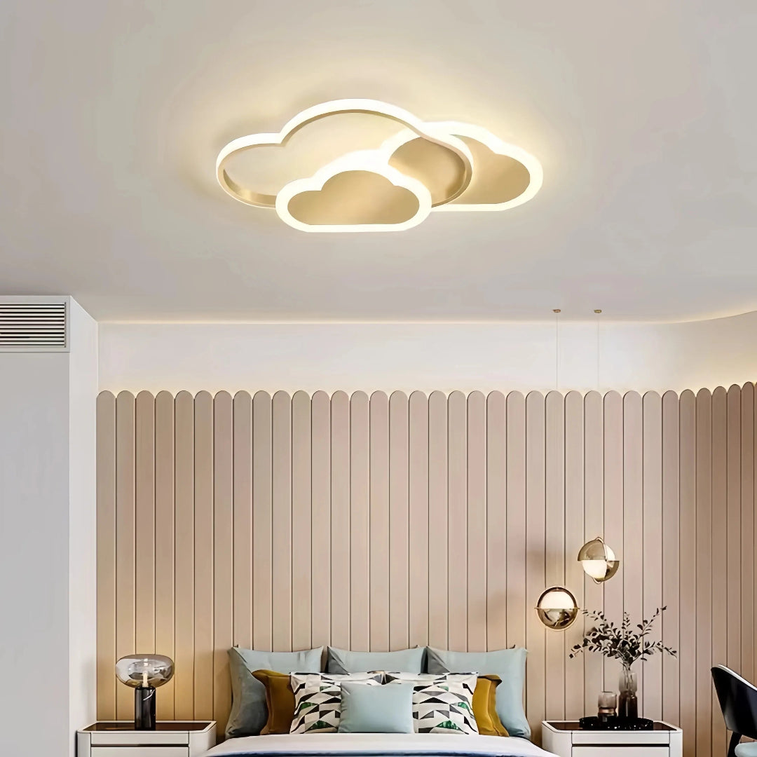 Cloud flush ceiling light installed in a children’s bedroom