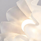 Hallway Flower Semi Flush Ceiling Light Glass with Anti Glare