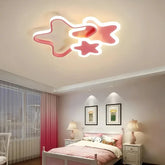 Pink star-shaped LED flush ceiling light