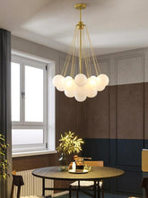 Nordic Chain Glass Orb Chandeliers for Living Room