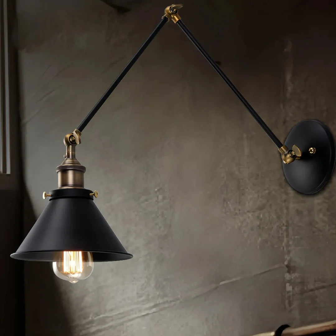 Adjustable wall lamp shown with 20+30 cm arm option