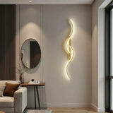 Modern Wave Wall Light Metal with Dimmable LED for Living Room
