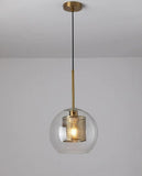 Industrial Glass Light Pendants with Round Spheres