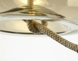 Post Modern Jute Rope Multi Light Glass Pendant