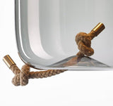 Post Modern Jute Rope Multi Light Glass Pendant
