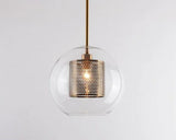 Industrial Glass Light Pendants with Round Spheres